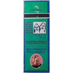 Vintage Matchbook Cover Camel Joe’s Smooth Philosophy On Life 1991 Theatre Masks